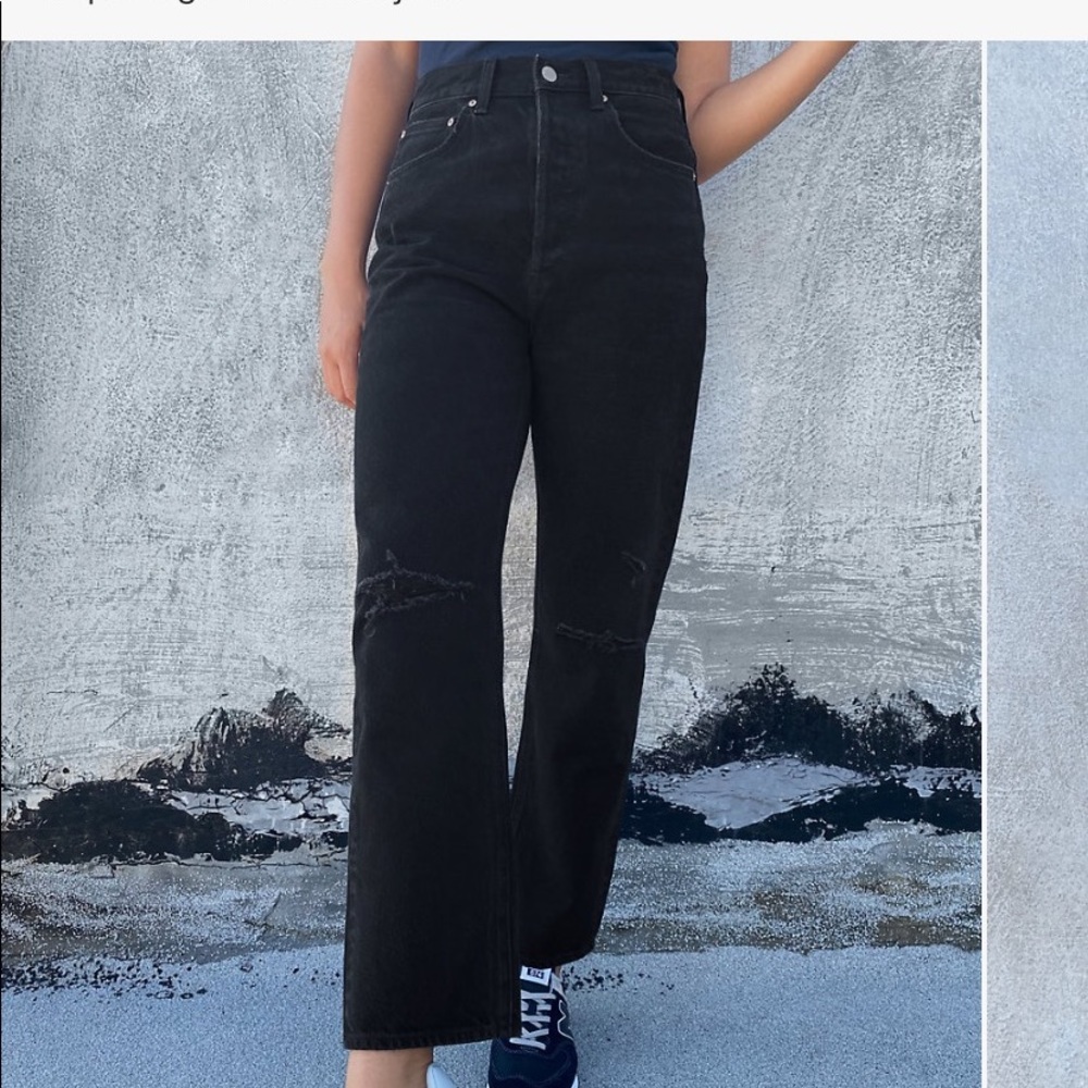Aritzia high rise, cropped, black jeans